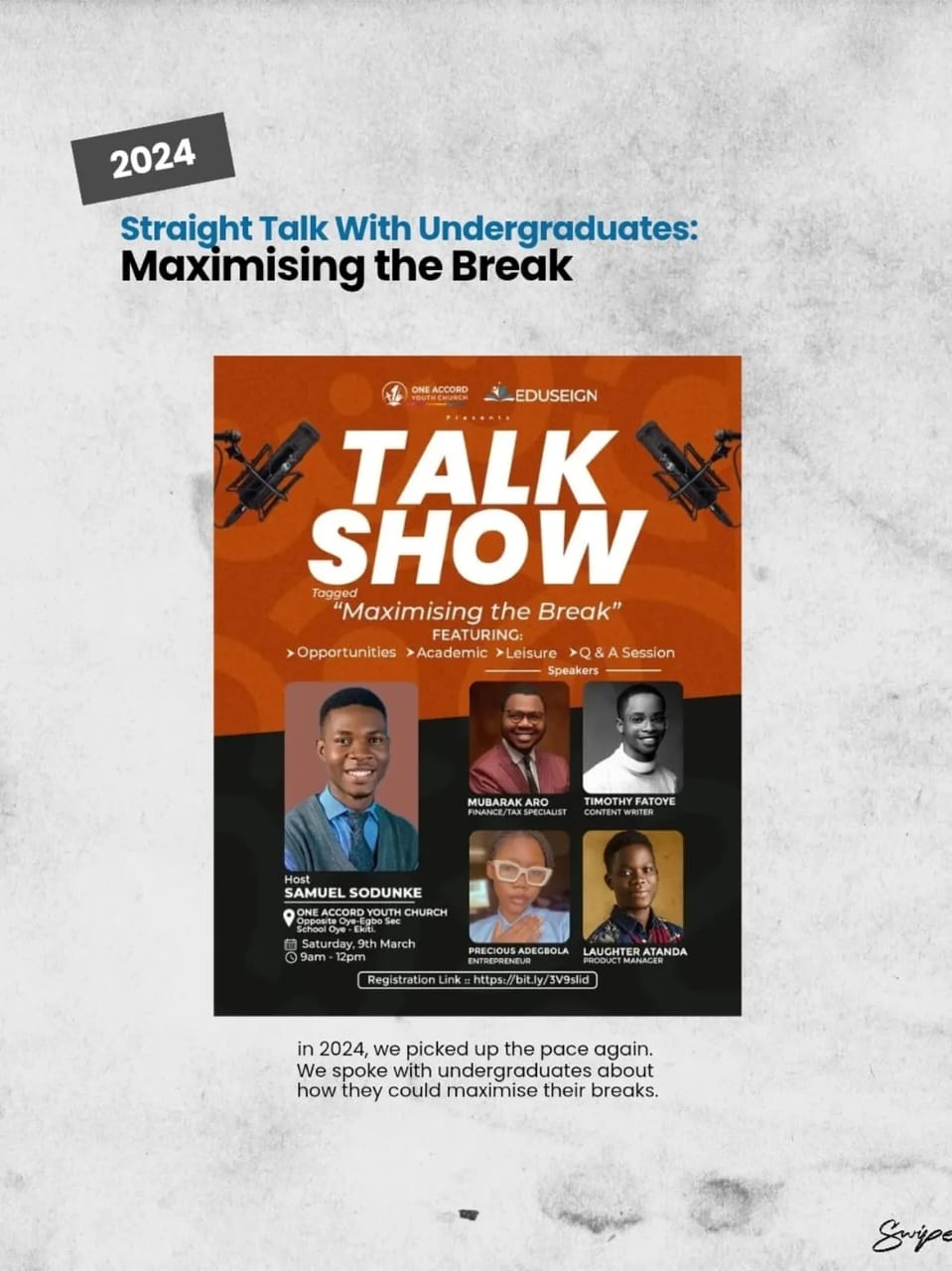 Talk Show: Maximising the Break